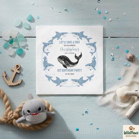 Sea Animals Shark 1st Birthday | Under the Sea Serviette