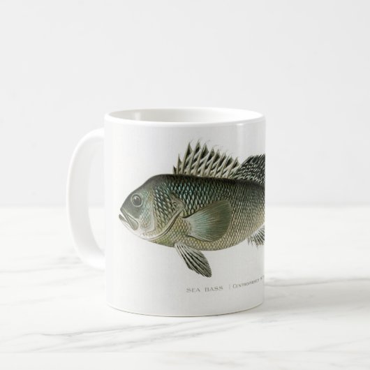 Sea Bass Fisherman-Tasse Kaffeetasse (Vorderseite Links)