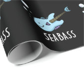 Sea Bass Funny Bass Guitar Fish Puck Dark BG Geschenkpapier (Rolleneckpunkt)