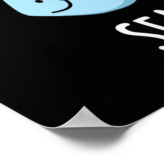 Sea Bass Funny Bass Guitar Fish Puck Dark BG Poster (Ecke)