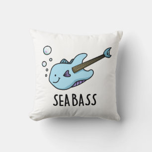 Sea Bass Funny Bass Guitar Fish Puff Kissen