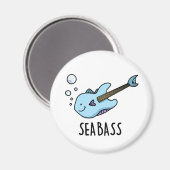 Sea Bass Funny Bass Guitar Fish Puff Magnet (Vorderseite/Rückseite)