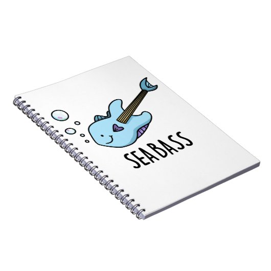 Sea Bass Funny Bass Guitar Fish Puff Notizblock (Rechte Seite)