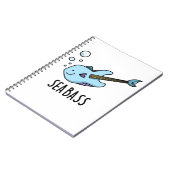 Sea Bass Funny Bass Guitar Fish Puff Notizblock (Linke Seite)