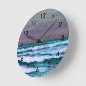 Sea Beach Clock Ocean Waves Seascape Runde Wanduhr (Winkel)