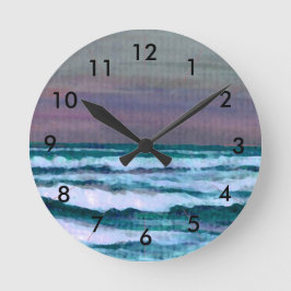 Sea Beach Clock Ocean Waves Seascape Runde Wanduhr