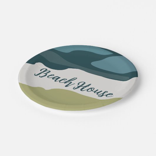 Sea Beach Geburtstag Pappteller (Schrägansicht)