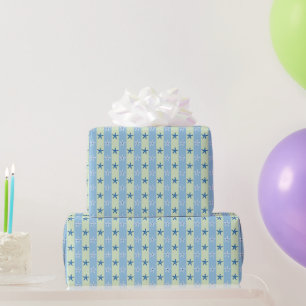 Sea Beach Starfish Blau und Grüne Streifen nahtlos Geschenkpapier