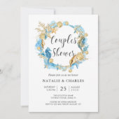 Sea & Beach Summer Wedding Seepferd Paare Dusche Einladung (Vorderseite)