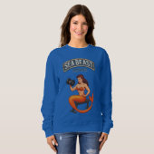 Sea Beast Mode Mermaid Retro Pin-Up Gym Activewear Sweatshirt (Vorne ganz)