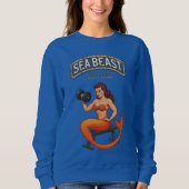 Sea Beast Mode Mermaid Retro Pin-Up Gym Activewear Sweatshirt (Vorderseite)