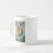 Sea Beast Retro Mermaid | Funny Coastal Beach Life Kaffeetasse (Vorderseite Links)