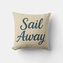 Sea Beige & Navy Blue Script-Segel Kissen