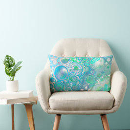Sea Blue Abstrakt Bubbles Throw Kissen