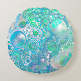 Sea Blue Abstrakt Bubbles Throw Kissen