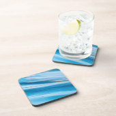 Sea Blue Abstrakt Getränkeuntersetzer (Rechte Seite)