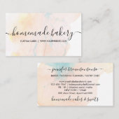 Sea Blue Aquamarin Cream Simple Ombre Loyalty Bake Visitenkarte (Vorne/Hinten)