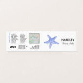 Sea Blue Beach Starfish, Beautician, Loyalty Card, Visitenkarten (Außenseite Aufgefaltet)