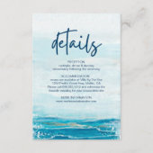 Sea Blue Beach Waves - Angaben zur Hochzeit an der Begleitkarte (Vorderseite)