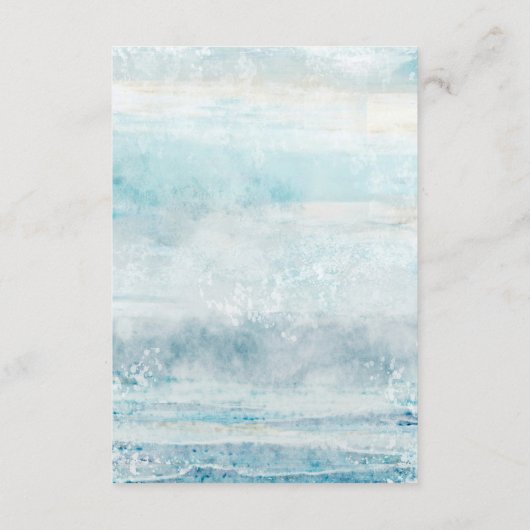 Sea Blue Beach Waves - Angaben zur Hochzeit an der Begleitkarte (Rückseite)