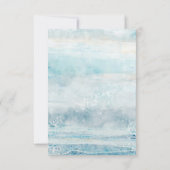 Sea Blue Beach Waves Coastal Wedding RSVP Karte (Rückseite)