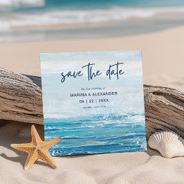 Sea Blue Beach Waves Küstenhochzeit Save The Date