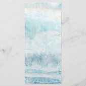 Sea Blue Beach Waves Watercolor Coastal Wedding Menükarte (Rückseite)