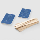 Sea Blue Botanical Monogram Wappen Wedding Program Fächer (Non-assembled)