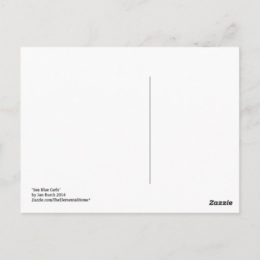 Sea Blue Curls Postkarte (Rückseite)