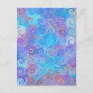 Sea Blue Curls Postkarte