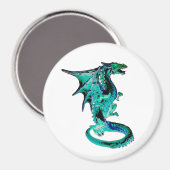 Sea Blue Dragon Circle Magnet (Vorderseite/Rückseite)