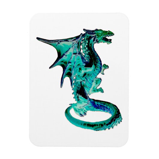 Sea Blue Dragon Flexible Foto Magnet (Vertikal)