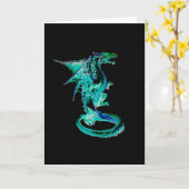 Sea Blue Dragon Grußkarte Eigene Text hinzufügen Karte (Gelbe Blume)