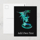 Sea Blue Dragon Postkarte (Vorne/Hinten)