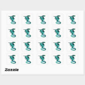 Sea Blue Dragon Quadratischer Aufkleber (Blatt)