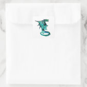 Sea Blue Dragon Quadratischer Aufkleber (Tasche)