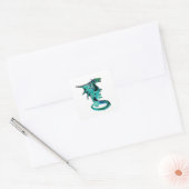 Sea Blue Dragon Quadratischer Aufkleber (Umschlag)