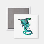 Sea Blue Dragon Square Magnet (Vorderseite/Rückseite)