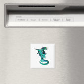 Sea Blue Dragon Square Magnet (In Situ (Geschirrspüler))