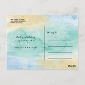 Sea Blue Gold Foto Hochzeit Danke PostCard Postkarte (Rückseite)