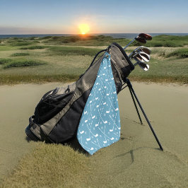 Sea Blue Golf Stick Ball Golfhandtuch