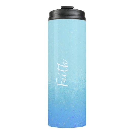 Sea Blue Green Abstrakt Thermal Tumbler Thermosbecher (Vorderseite)