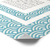 Sea Blue Green Wave Muster Hochzeitstabelle Poster (Ecke)