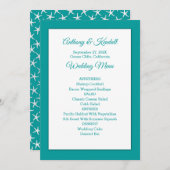 Sea Blue Green Wedding Menu Template Menükarte (Vorne/Hinten)
