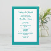 Sea Blue Green Wedding Menu Template Menükarte (Stehend Vorderseite)