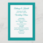 Sea Blue Green Wedding Menu Template Menükarte (Vorderseite)