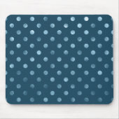 Sea Blue Metallic Imitat Foil Polka Dot Aqua Dots Mousepad (Vorne)