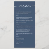Sea Blue ・ Moderne Minimalistische Script Wedding Menükarte (Vorderseite)
