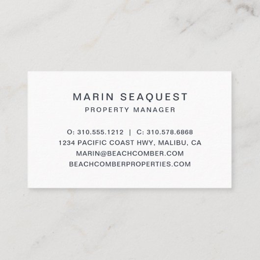 Sea Blue Ocean Wave Beach Visitenkarte (Rückseite)