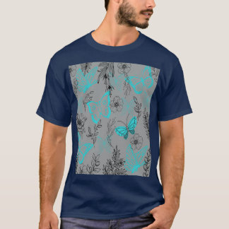 Sea Blue Schmetterlinge im ultimativen Grauwald T-Shirt